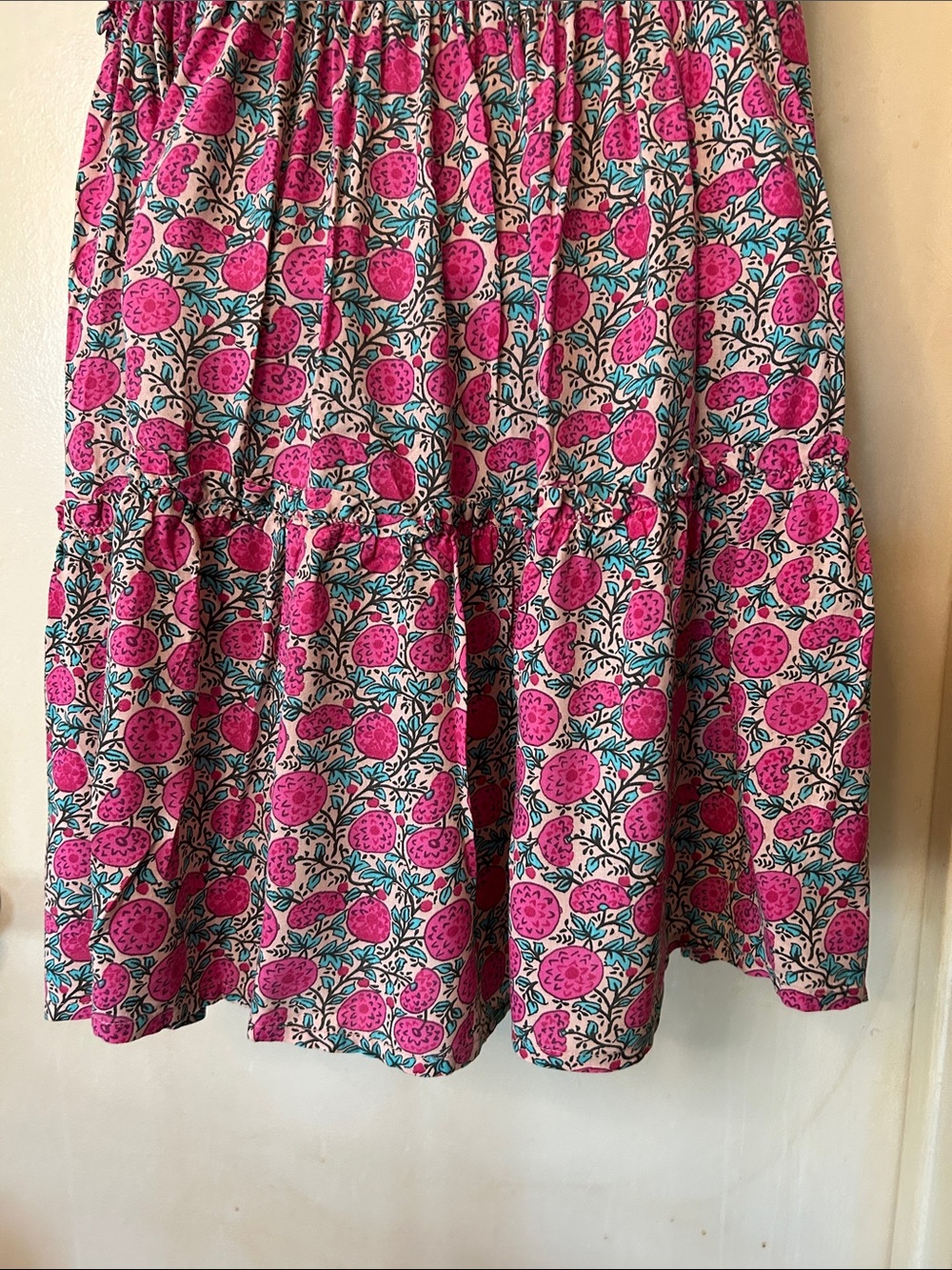 NATURAL LIFE “Patti” Pink Floral Tiered Mini Dress size M - Picture 9 of 12